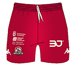 25MISLATA.BM.030 PANTALON CORTO ROJO JUGADOR - BALONMANO MISLATA